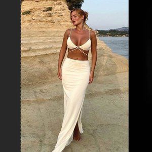 NWT SET Meshki Sweeny Diamante Skirt and Bralette XXL